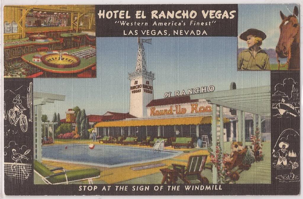 Details about   El Rancho Hotel & Casino Las Vegas Nevada Vintage Red River Lounge Tent sign NOS 