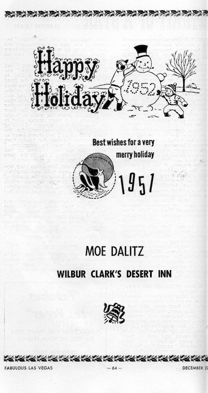 Season's Greetings from Moe Dalitz