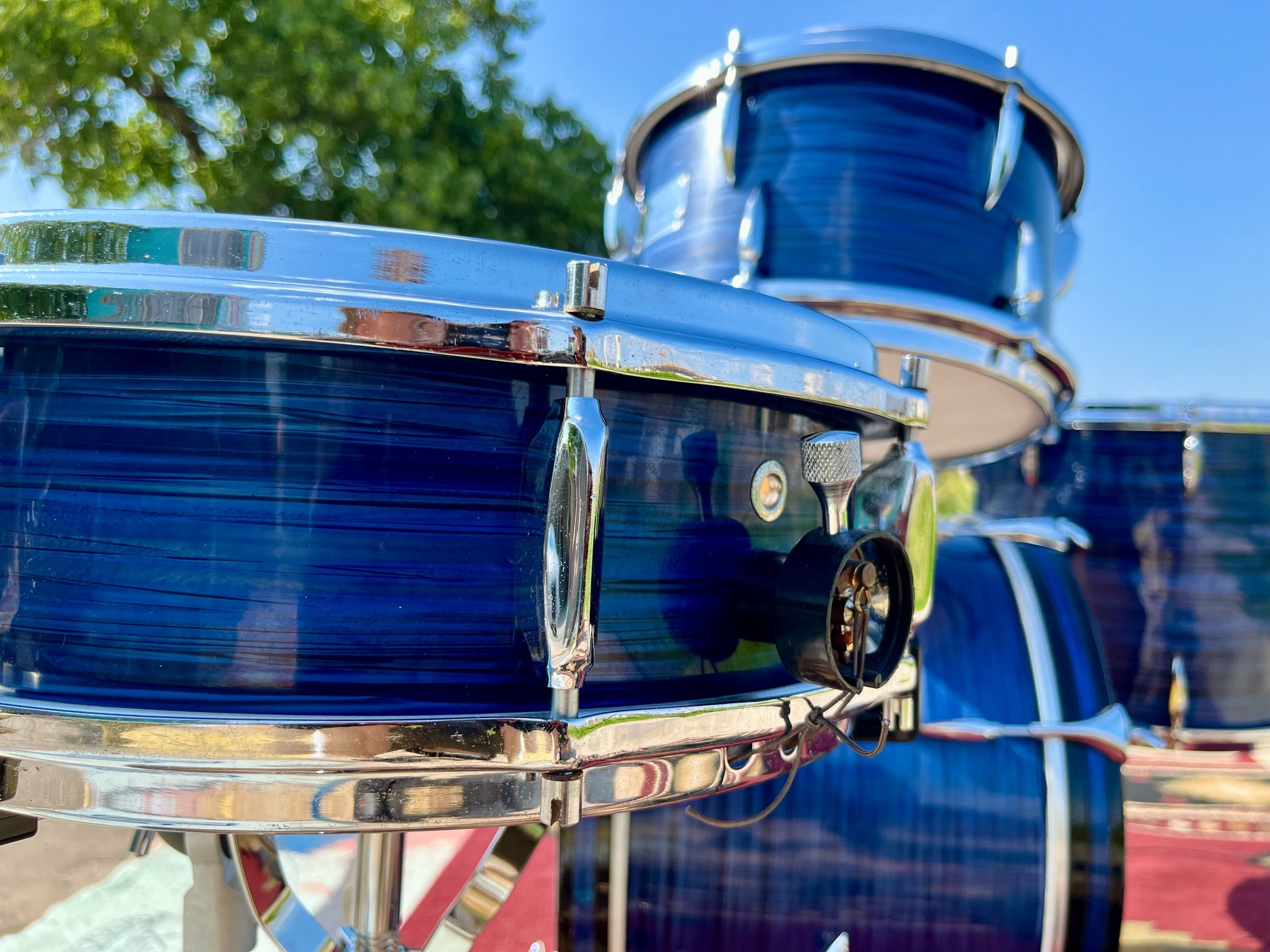 Sonor Teardrop drum set 1960's blue wrap drums for sale