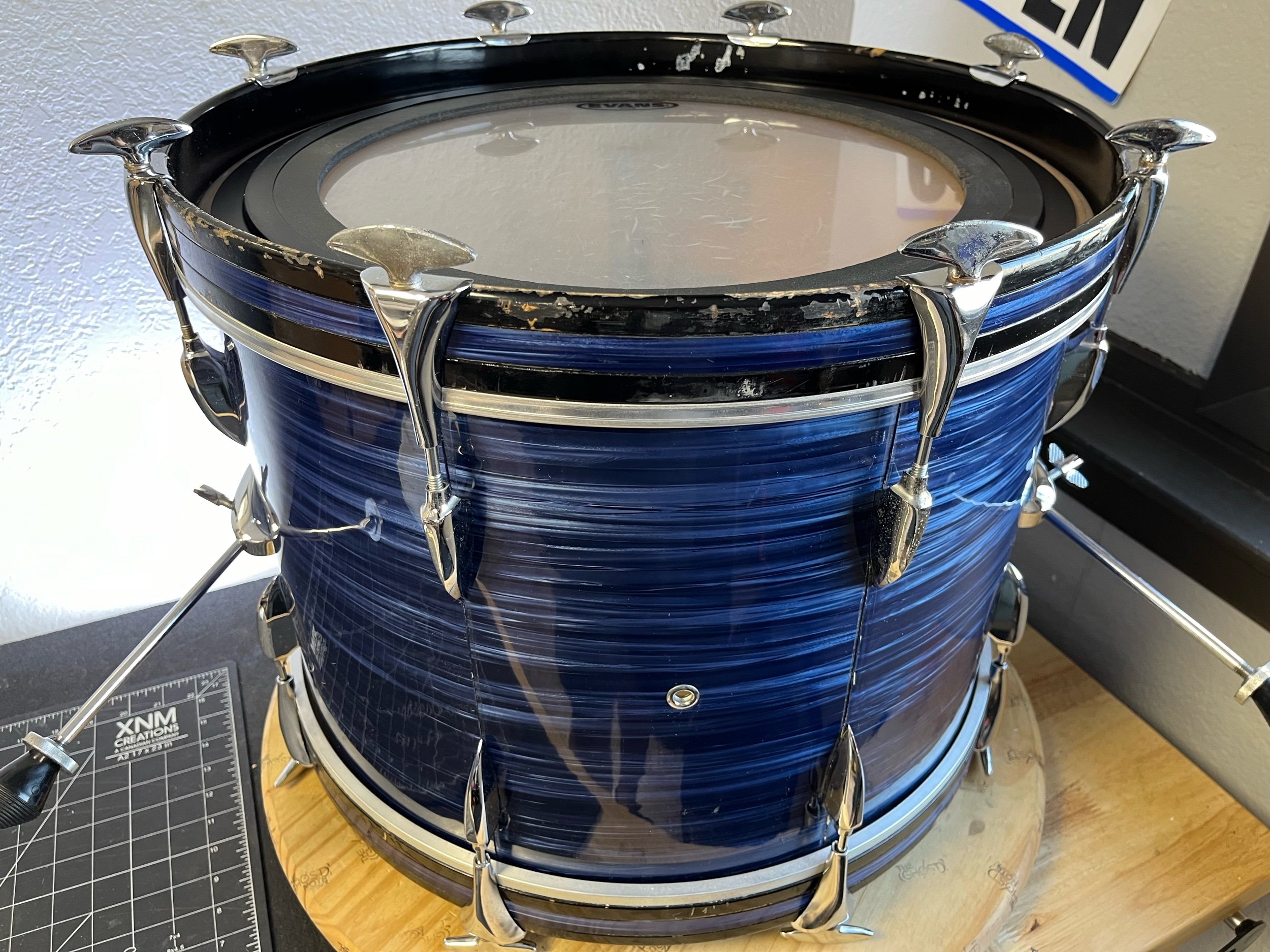 Sonor Teardrop drum set 1960's blue wrap drums for sale