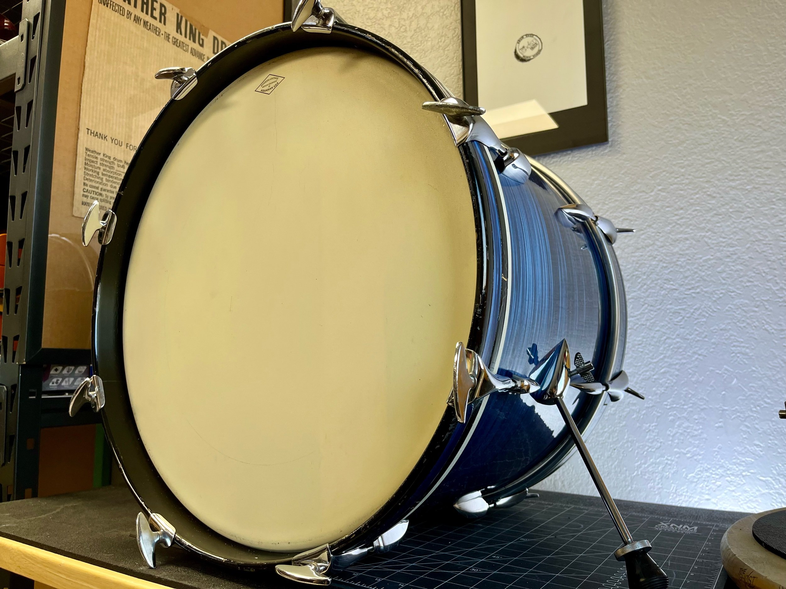 Sonor Teardrop drum set 1960's blue wrap drums for sale