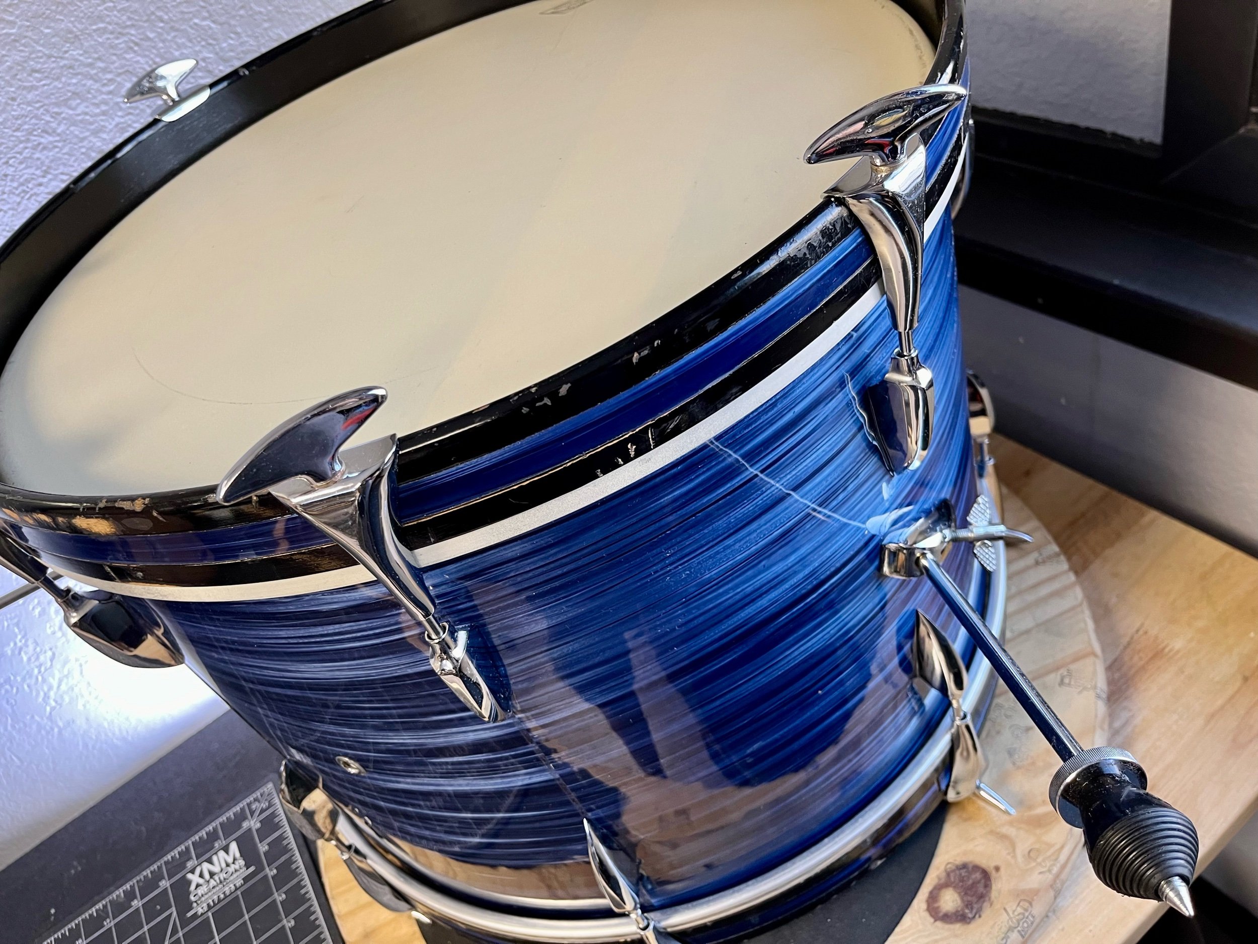 Sonor Teardrop drum set 1960's blue wrap drums for sale