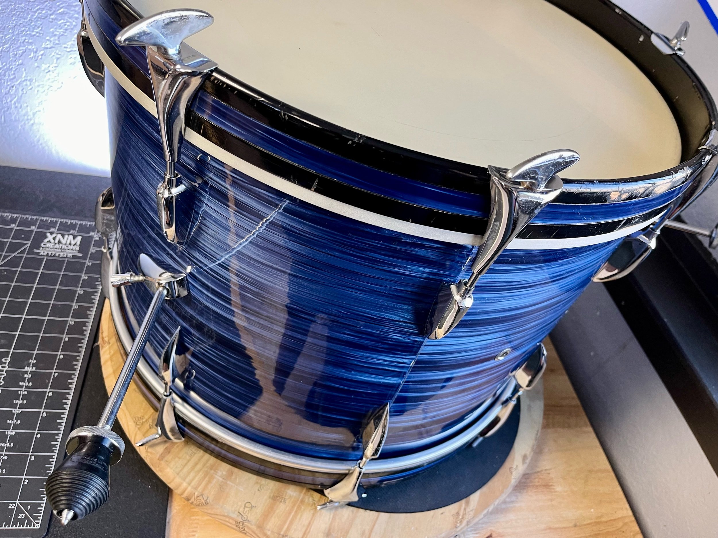 Sonor Teardrop drum set 1960's blue wrap drums for sale