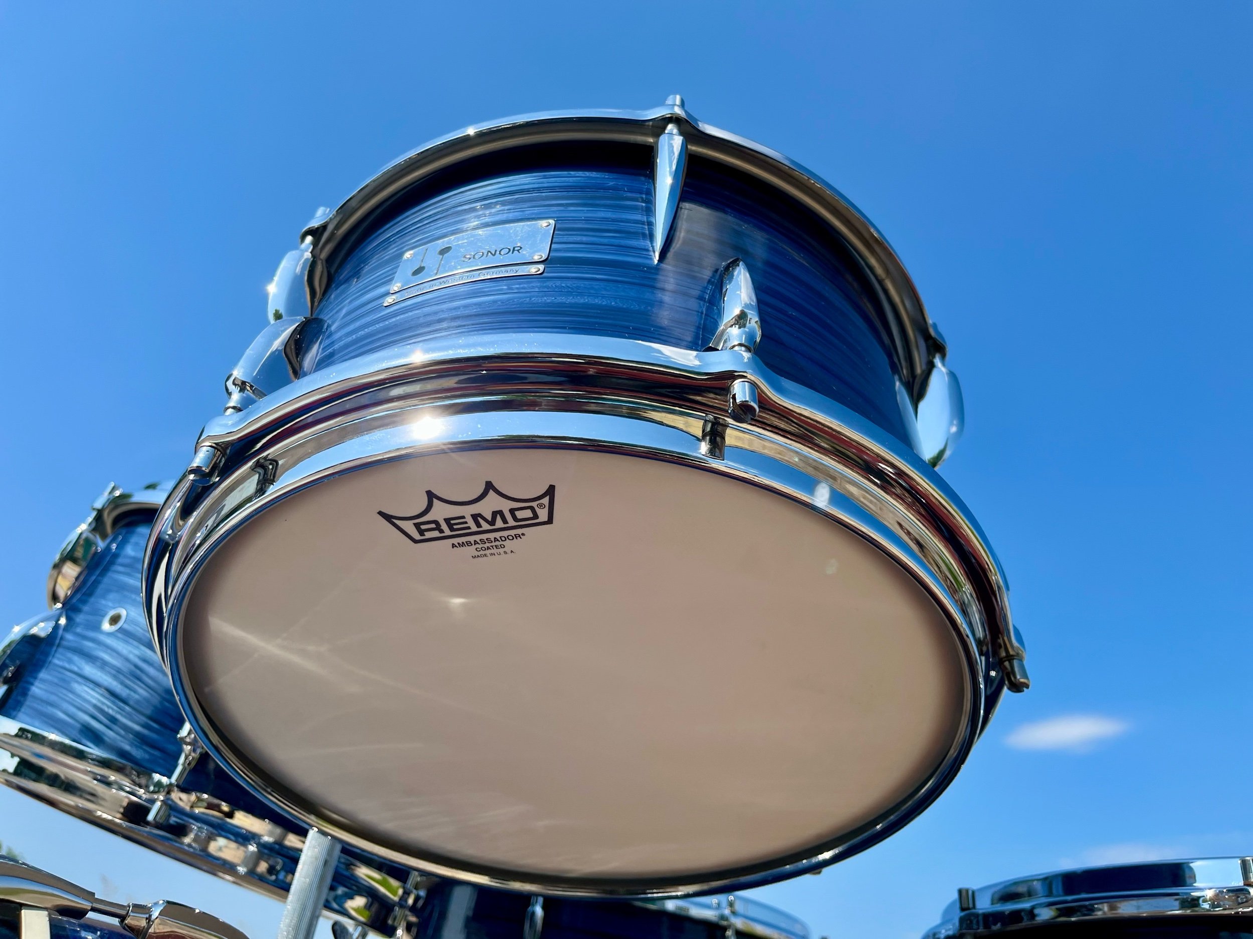 Sonor Teardrop drum set 1960's blue wrap drums for sale