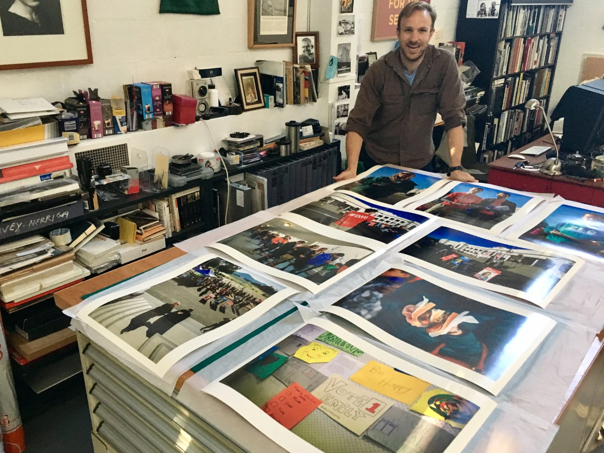 A selection of freshly printed photographs in my studio, destined for the collection of the National Library of Australia. Photo by Michael Cammack.