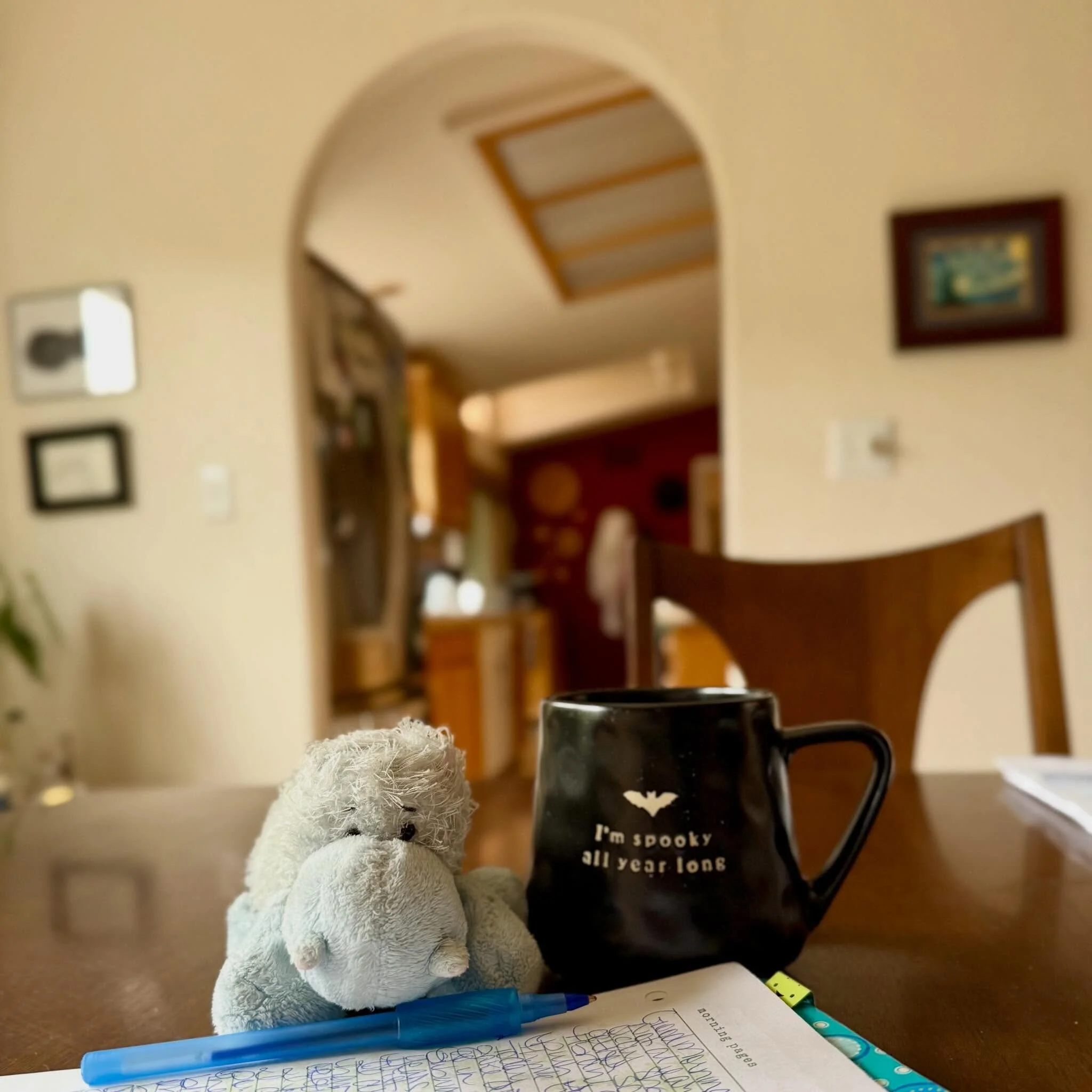 Good Morning📝☕️✨

#MorningRitual
#MorningPages
#TheArtistsWay
#Coffee
#AdventuresOfPonyboy

📍Ancestral lands of the Cowlitz.