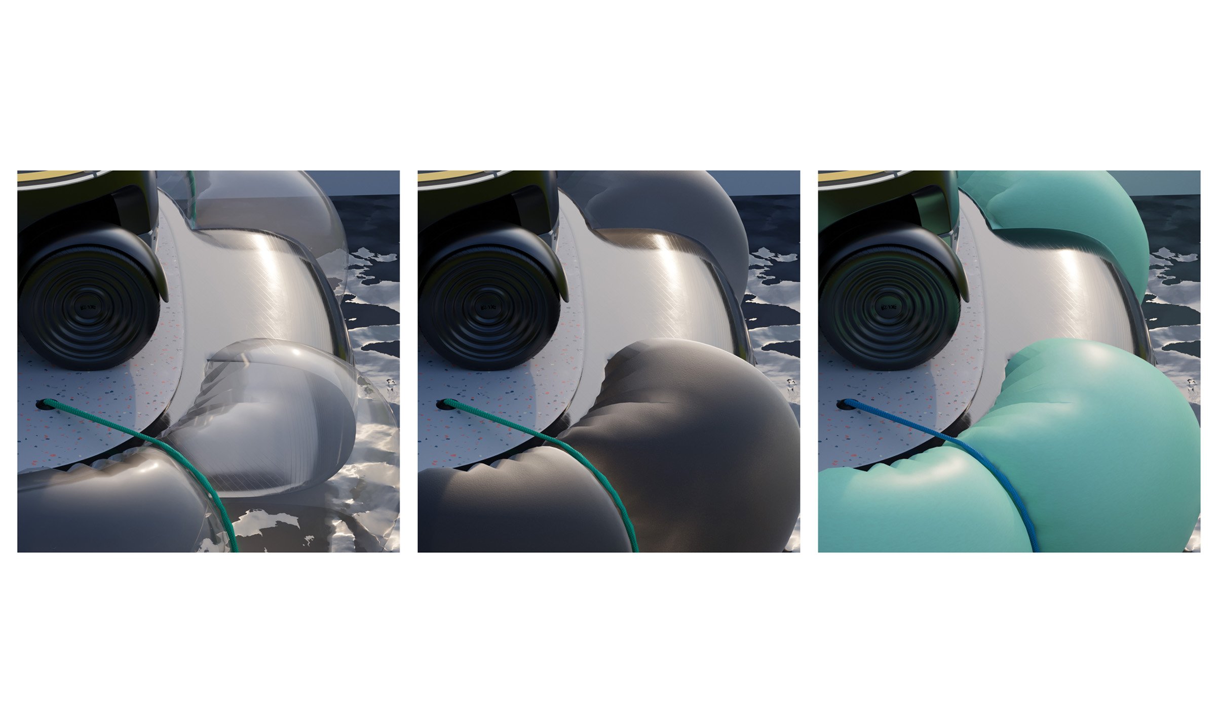 Inflatable platforms (boats) | Options of colours that highlight routes