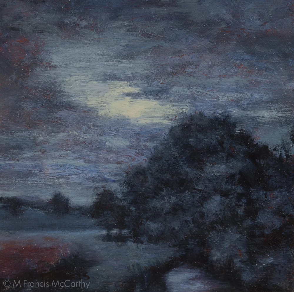 "Moonlit Meadow" (5x5) by M Francis McCarthy