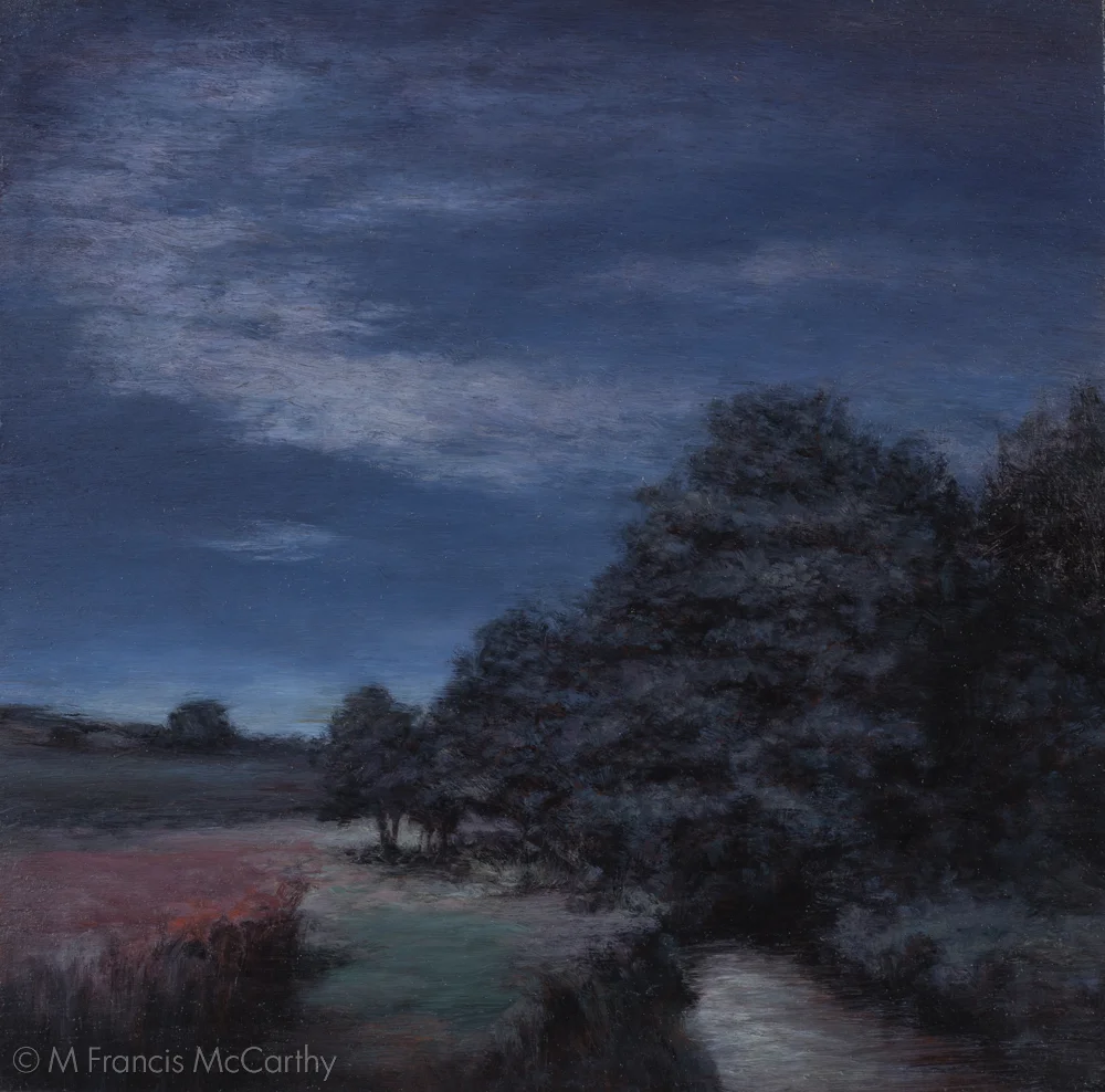 "Moonlit Meadow" (11x11) by M Francis McCarthy