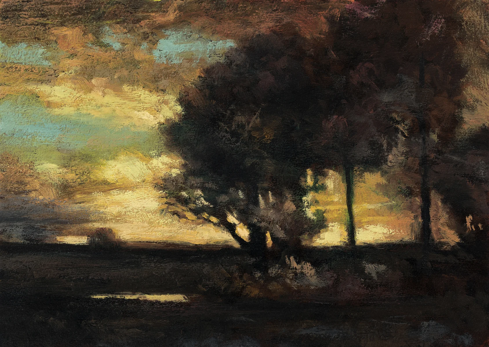 Study after: John Francis Murphy - Evening by M Francis McCarthy - 5x7 Oil on Wood Panel