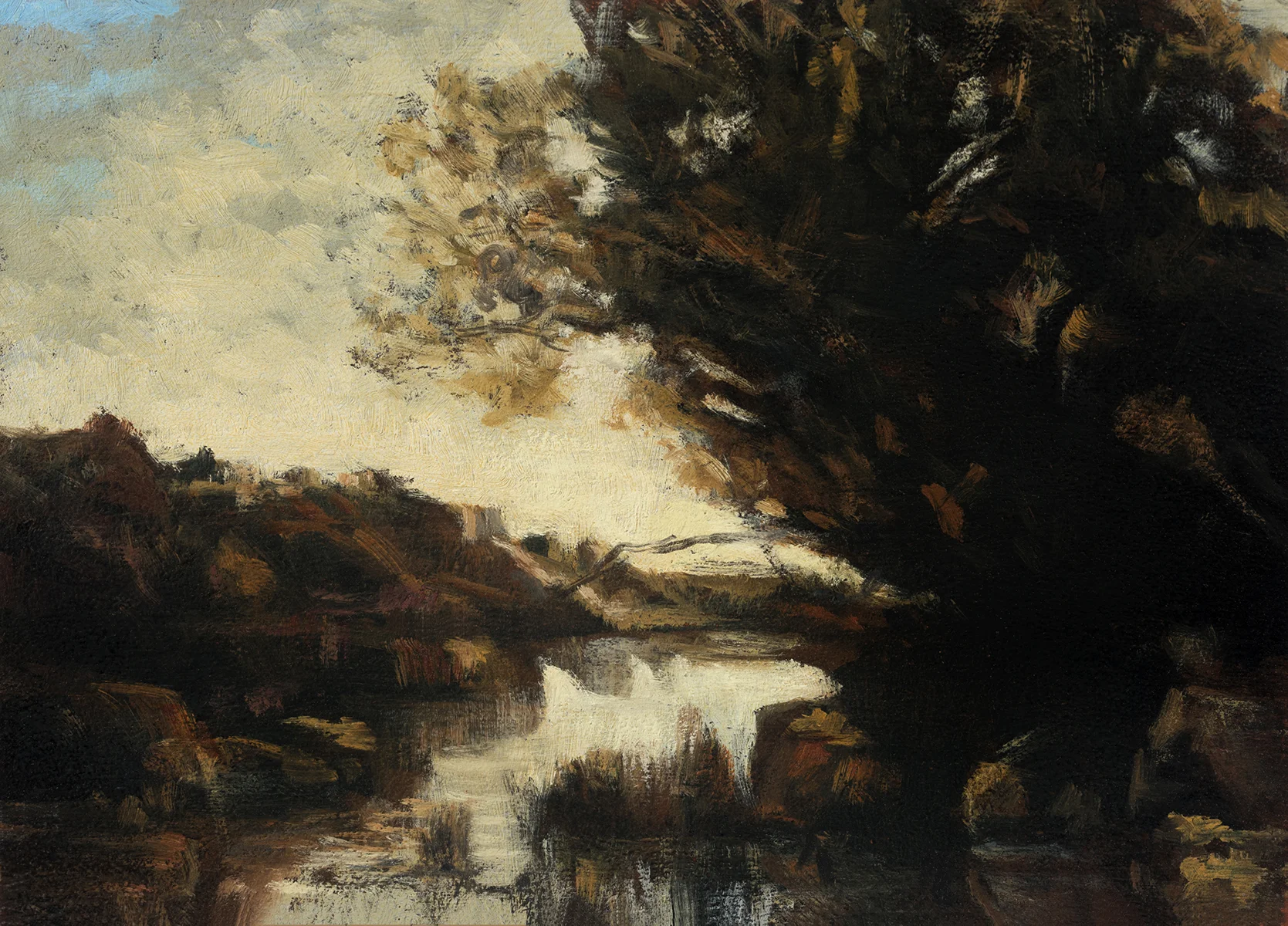 Study after: Camille Corot - Memory of Lake Nemi by M Francis McCarthy - 5x7 Oil on Wood Panel