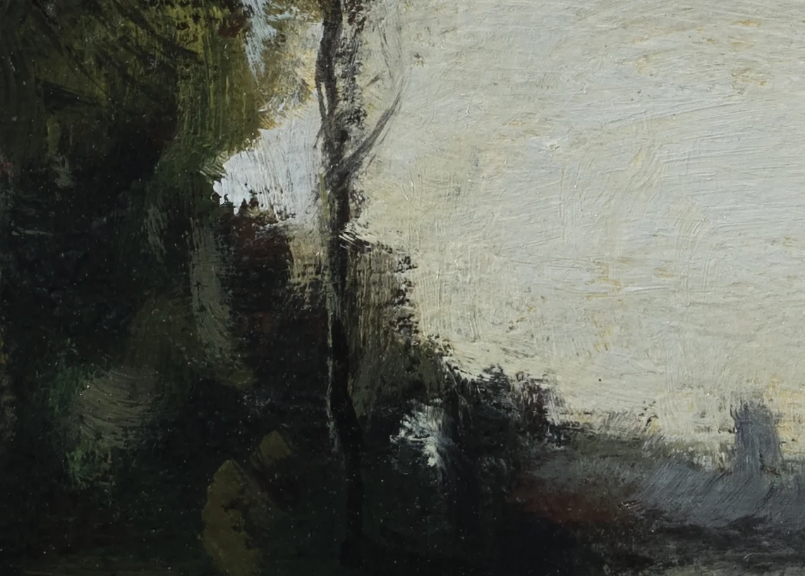 Study after: Camille Corot River with a Distant Tower - 5x7 (Detail 2)