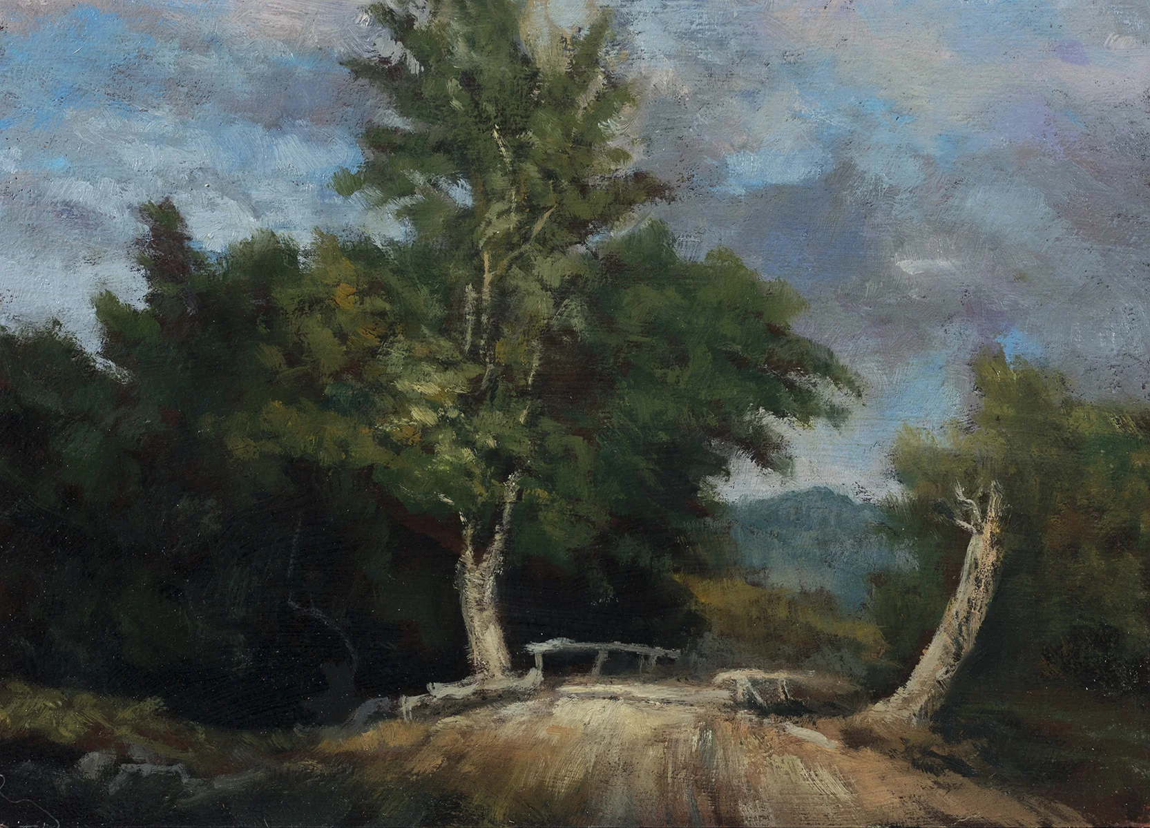 Study after: George Inness Landscape by M Francis McCarthy - 5x7 Oil on Wood Panel