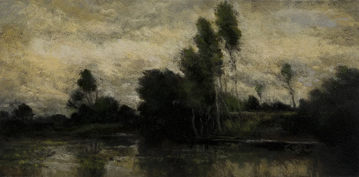Study after: Jules Dupre - Landscape by M Francis McCarthy - 5x10 Oil on Wood Panel