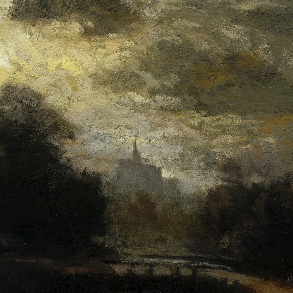 Study after: Jules Dupre' - landscape by Moonlight by M Francis McCarthy - 8x8 (Detail)