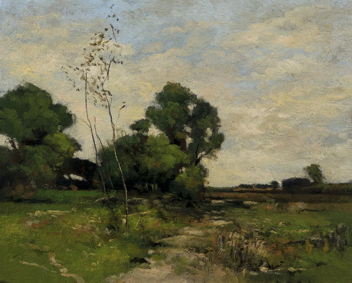 Study after: J Francis Murphy Summertime by M Francis McCarthy - 8x8 Oil on Wood Panel