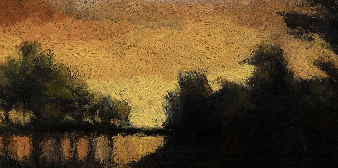 Twilight Pond by M Francis McCarthy - 5x10 (Detail)