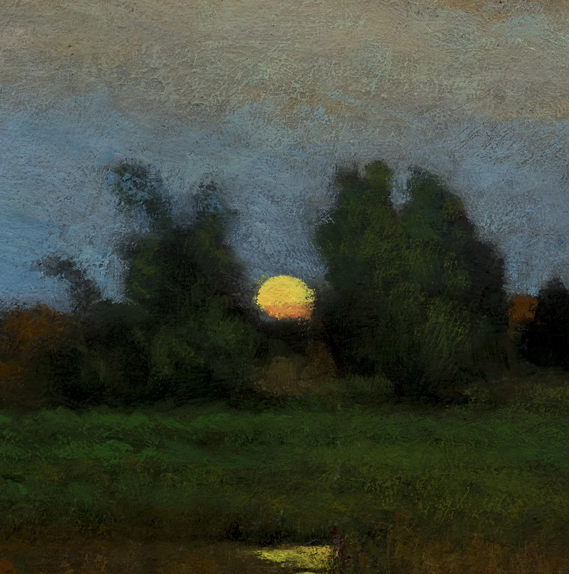 Study after: George Inness - Moonrise by M Francis McCarthy - 8x8 (Detail)