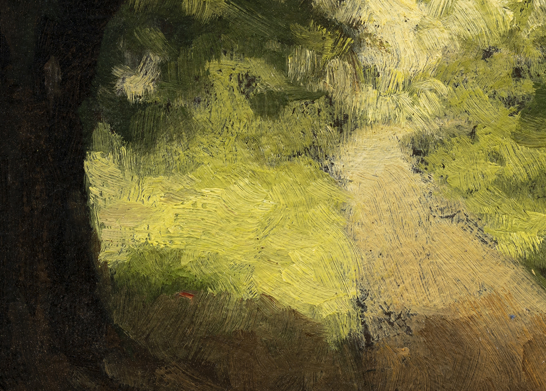 Light Through The Trees 5x7 Tonalist Landscape Oil Painting M