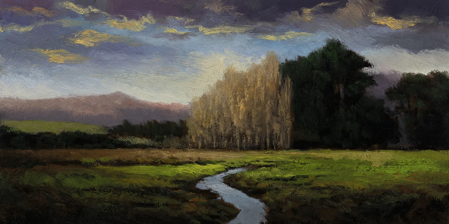 Meadow Stream by M Francis McCarthy - 5x10 Oil on Wood Panel