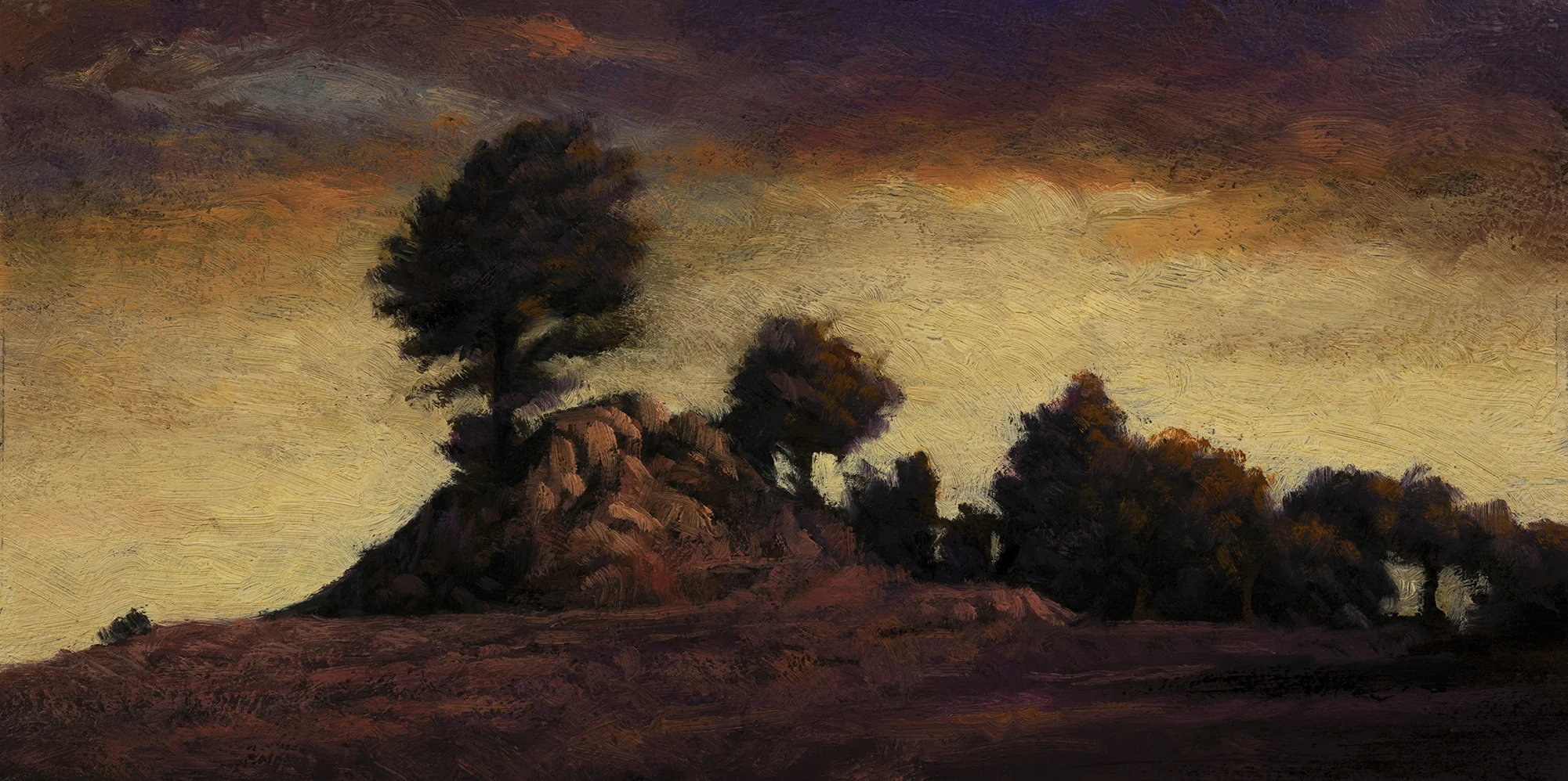 Close to Dusk by M Francis McCarthy - 5x10 Oil on Wood Panel