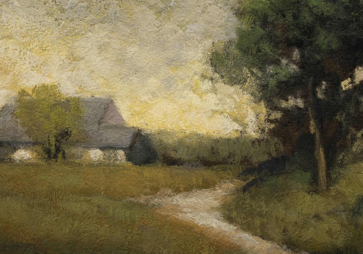 Study after: Alexander H Wyant Arkville Landscape by M Francis McCarthy - 7x10 (Detail)