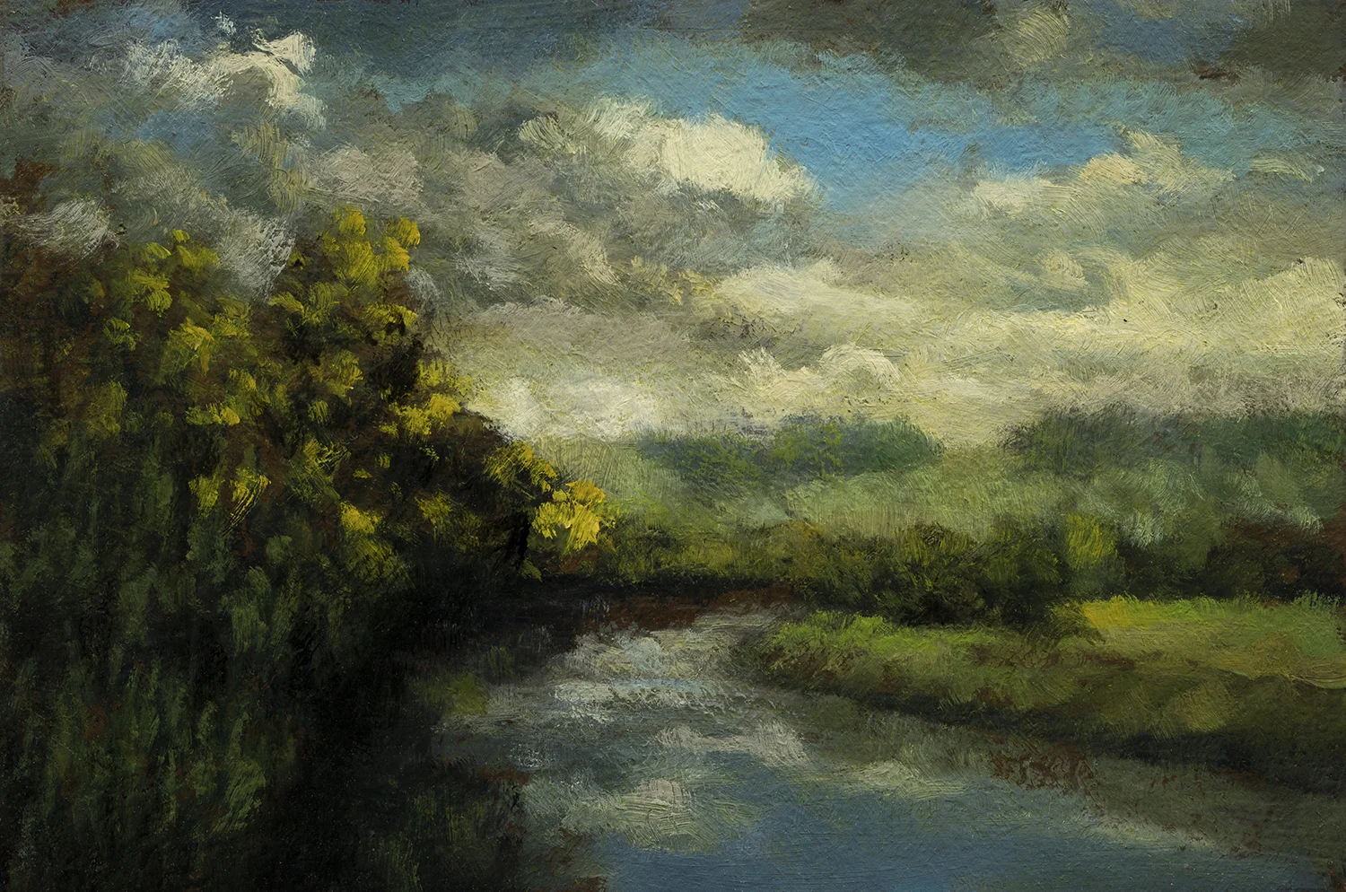 Cloudy Day by M Francis McCarthy - 4x6 Oil on Wood Panel