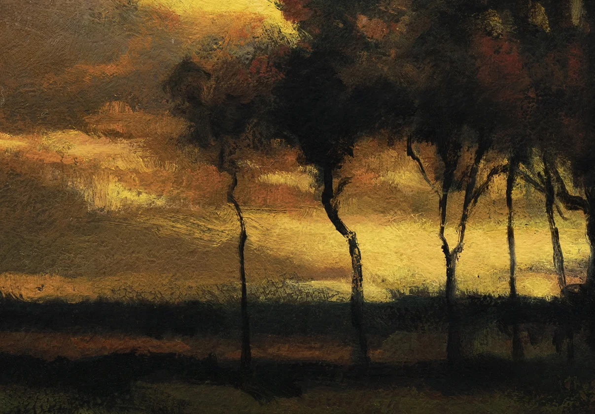 Study after:John Francis Murphy Sunset Landscape by M Francis McCarthy -7x10 (Detail)