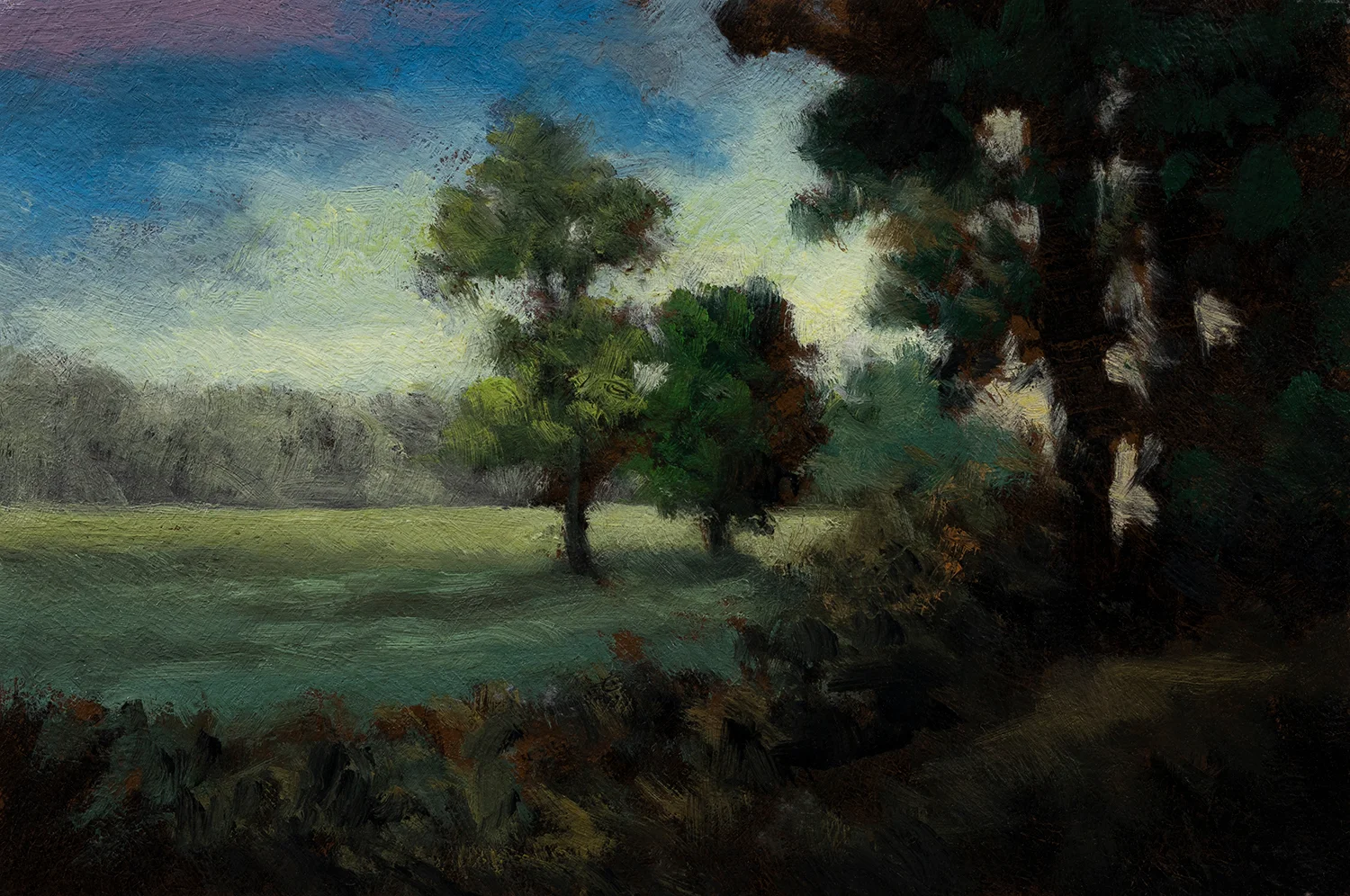 Edge of the Pasture by M Francis McCarthy - 4x6 Oil on Wood Panel