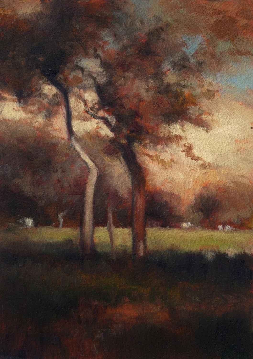 Study after: George Inness California by M Francis McCarthy - 5x7 Oil on Wood Panel