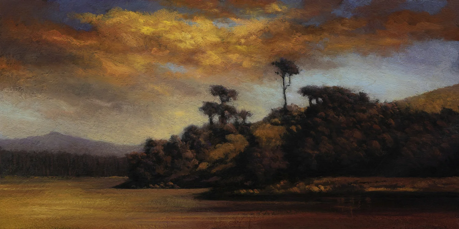 Sunset after a Storm by M Francis McCarthy - 7x14 Oil on Wood Panel
