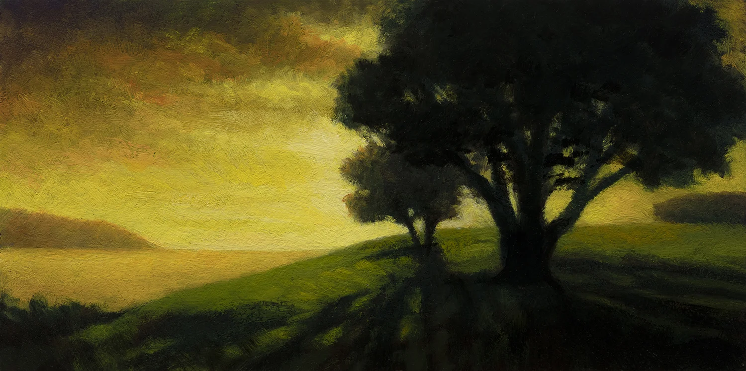 Bay at Dusk by M Francis McCarthy - 5x10 Oil on Wood Panel