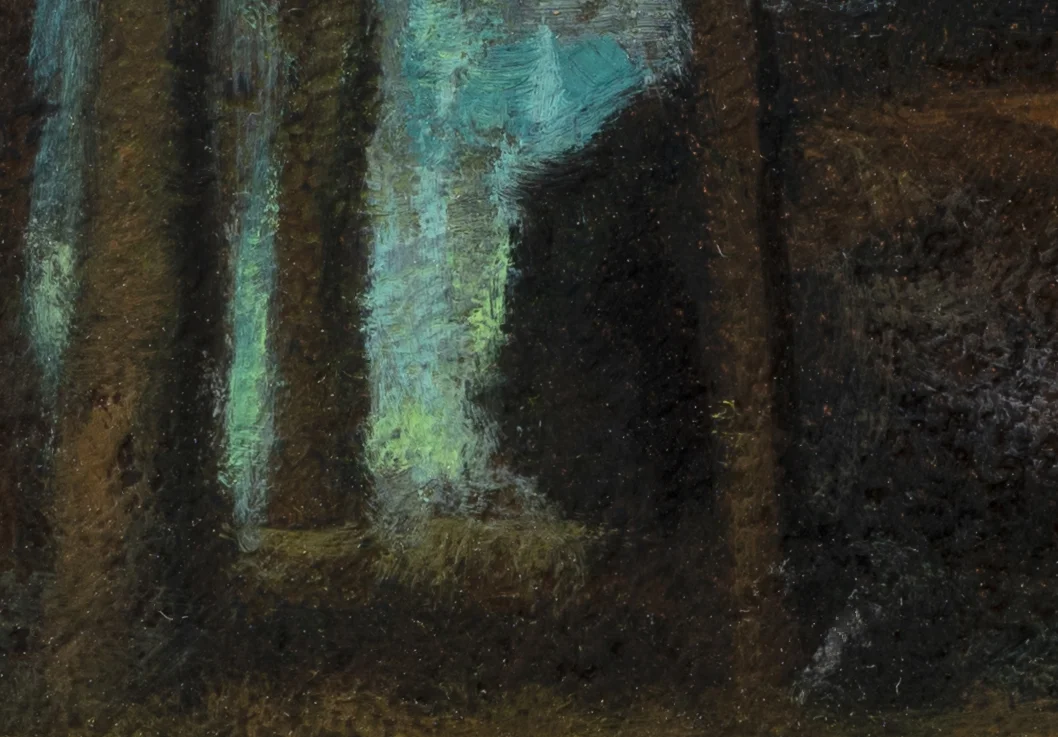 Study after: George Inness Sunset in the Woods by M Francis McCarthy -7x10 (Detail 2)