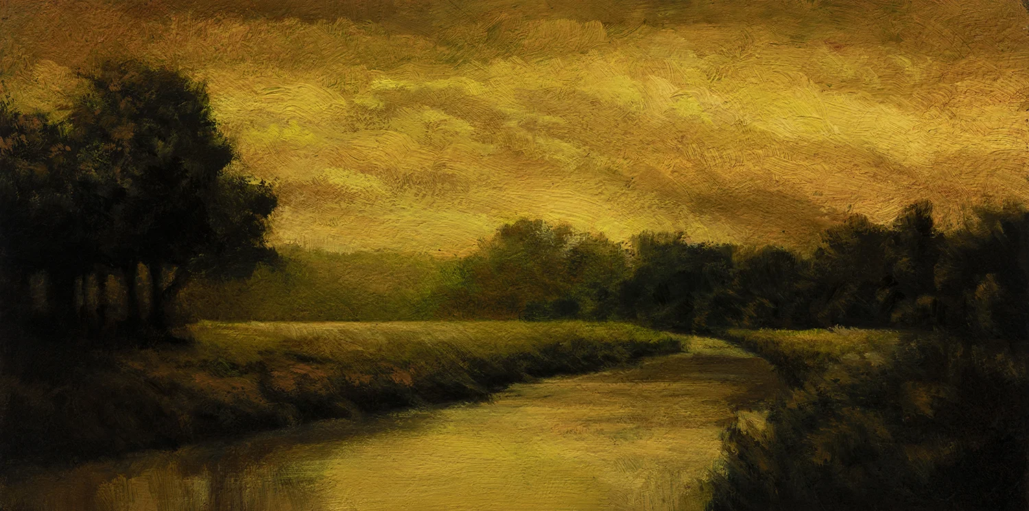Golden Stream by M Francis McCarthy - 5x10 Oil on Wood Panel