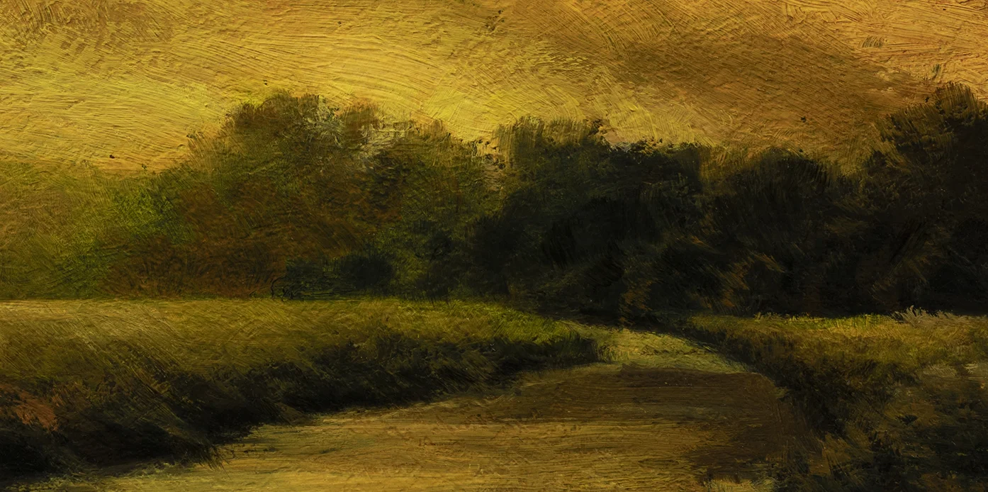 Golden Stream by M Francis McCarthy - 5x10 Oil on Wood Panel (Detail)