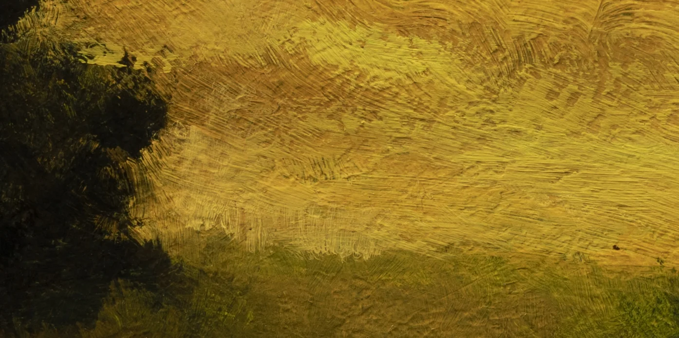 Golden Stream by M Francis McCarthy - 5x10 Oil on Wood Panel (Detail 2)