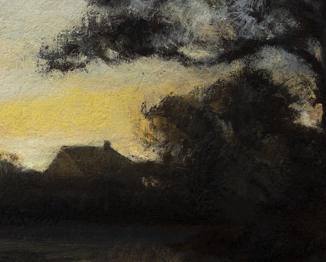 Study after: Alexander H Wyant - The Night by M Francis McCarthy - 8x10 (Detail)