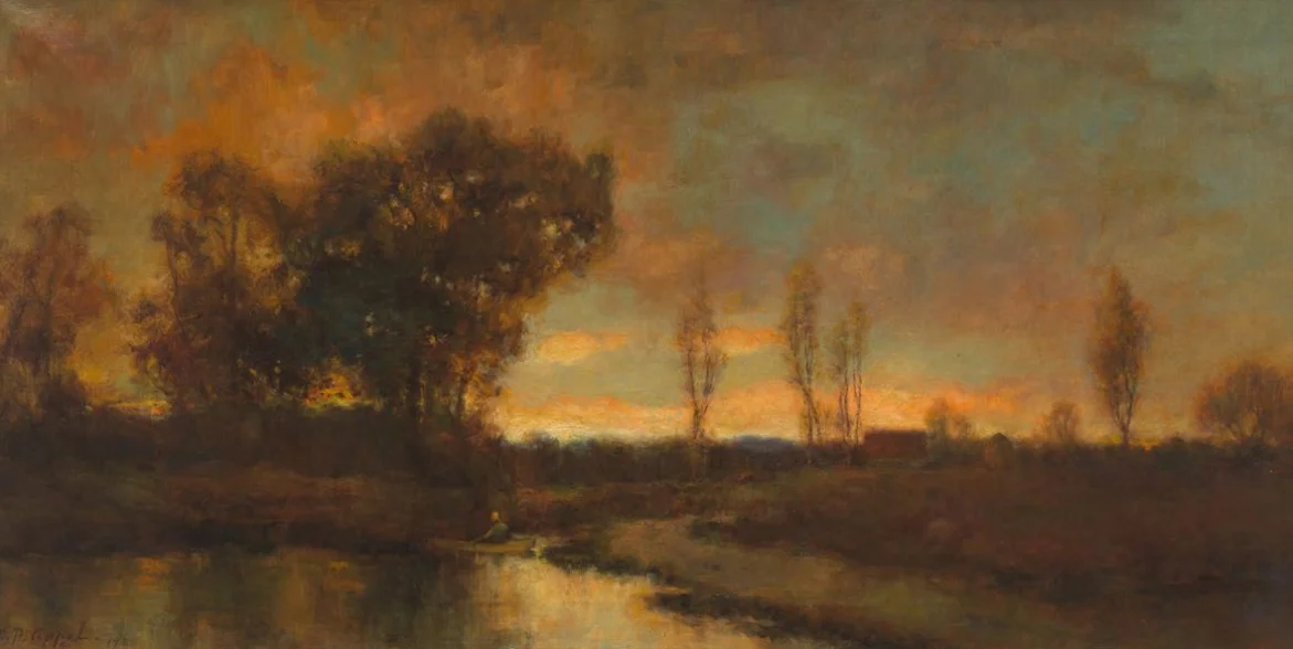 Charles Appel - Evening sunset with river (Original)