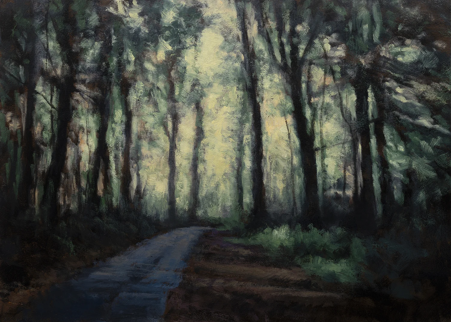 Road through the Woods by M Francis McCarthy - 5x7 Oil on Wood Panel