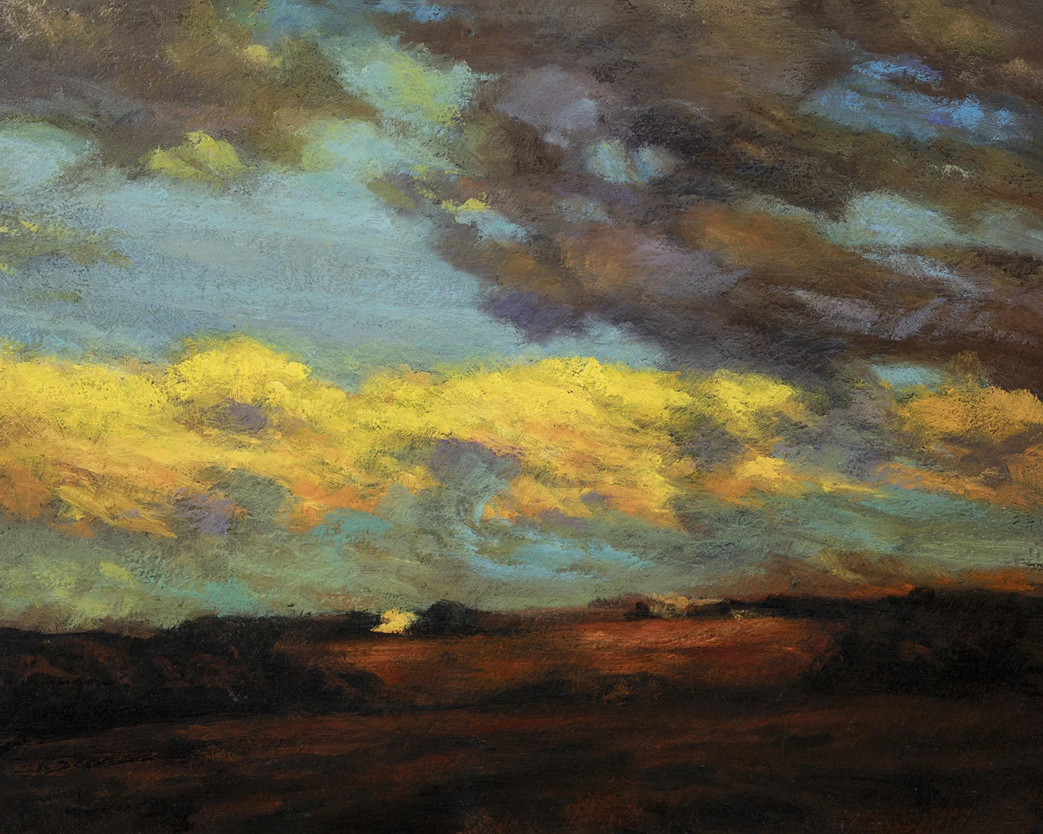 Study after: Charles Harold Davis Clouds after Storm by M Francis McCarthy - 8x10 Oil on Wood Panel