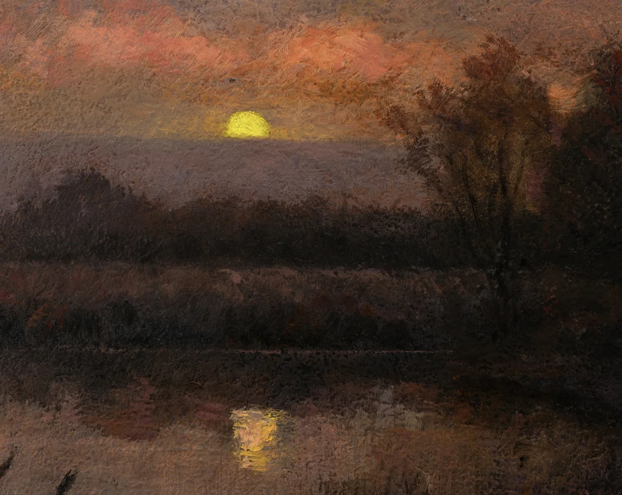 Study after: Edward Wilkins Waite An Autumn Moonrise by M Francis McCarthy - 8x10 (Detail)