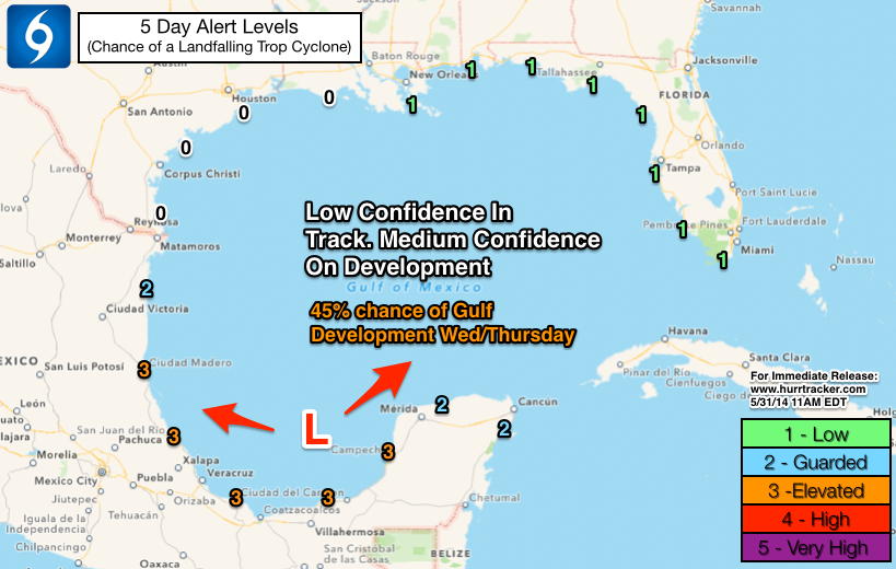 Is there a chance the storm could come your way? We will update our alert levels every 12 hours.