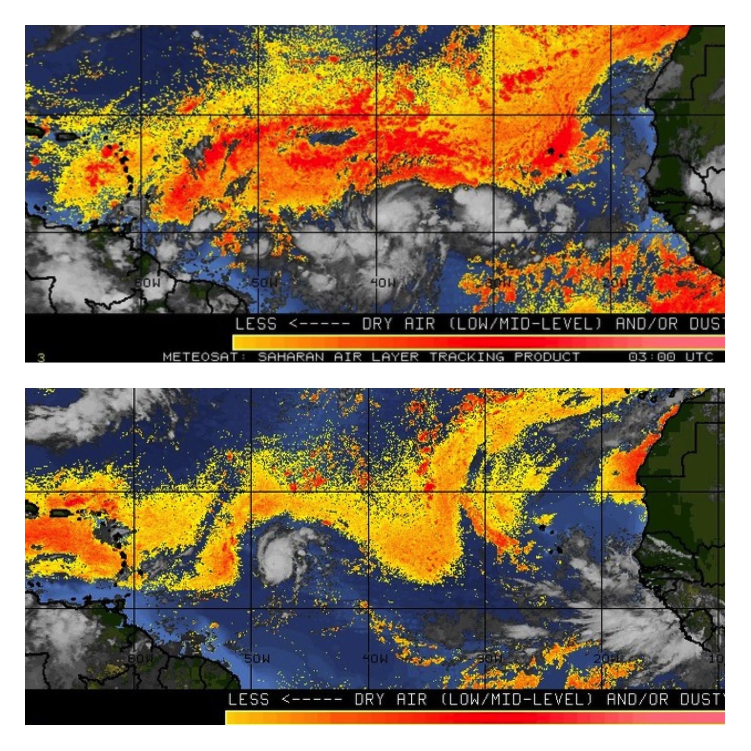 The image on the top is from 5 days ago. Bottom image is current.
