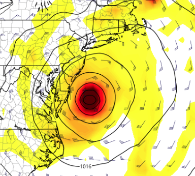 12Z EURO model run today shows a closer track towards the coast.