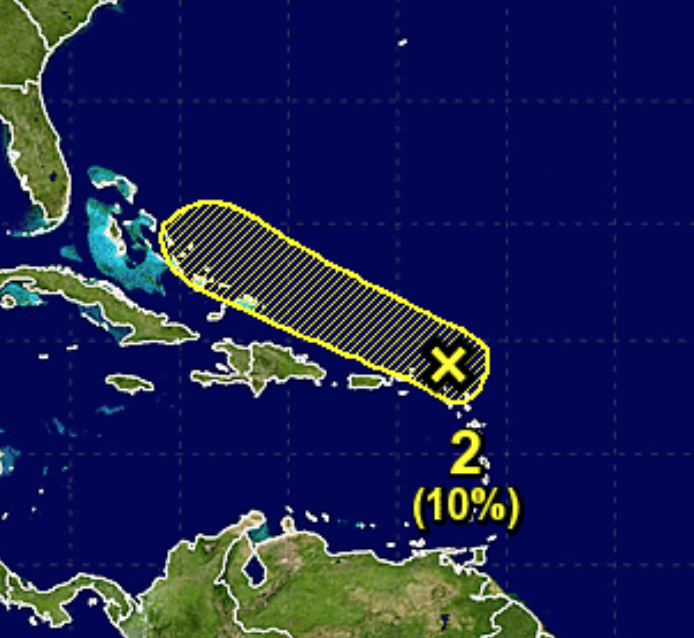 Invest 93L has a very low chance of developing &amp; conditions are not expected to become favorable for development.&nbsp;This system is not a threat to land at this time.