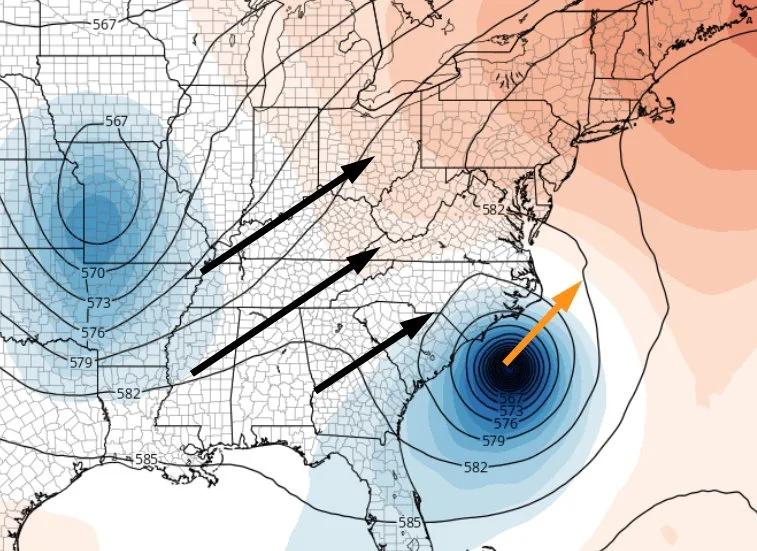 Does the forecasted trough of low pressure get to Matthew in time to turn it away from the coast? All about timing.