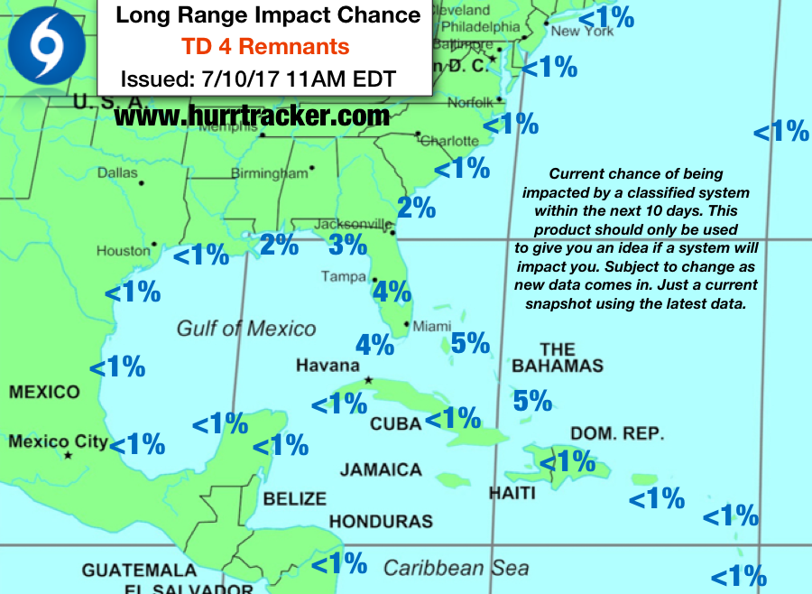 At this time, realistically, chances of the Bahamas, FL &amp; SE Gulf being affected by this system as a tropical cyclone are generally 5% or less. Will update this image in app as new data comes in.&nbsp;