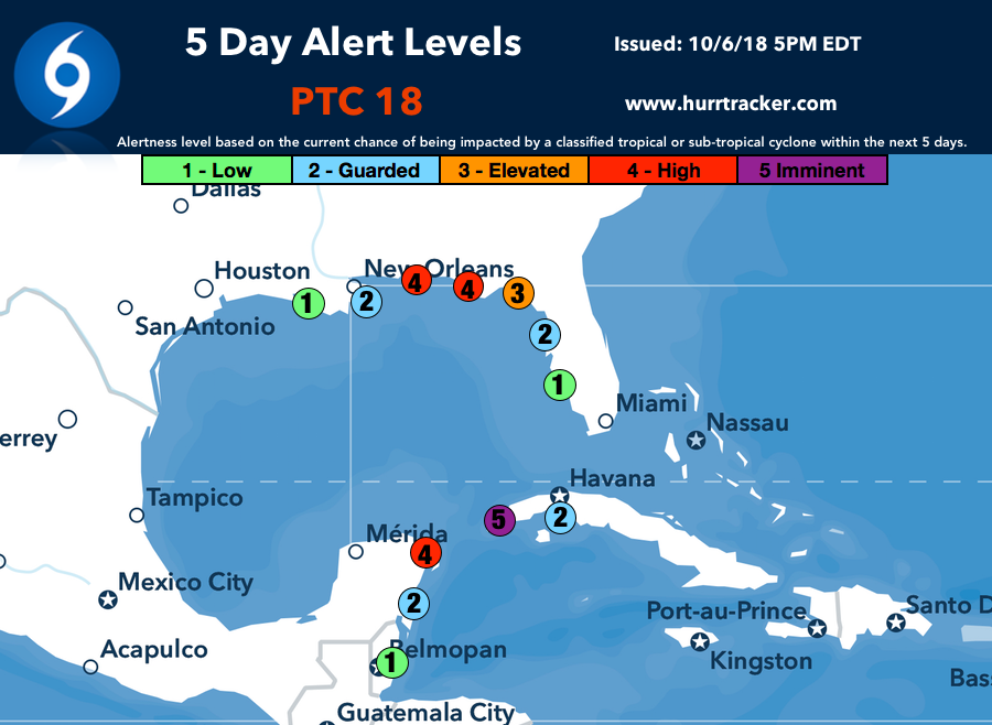 Our 5 day Alert Level graphic.