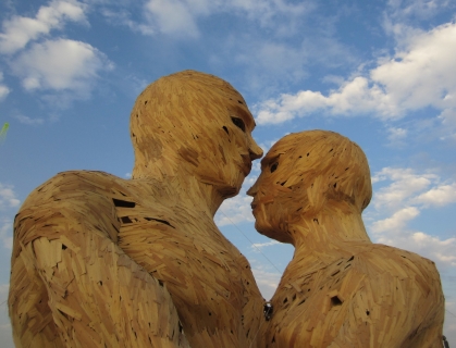 The Embrace. An art piece from Burning Man 2014. 
