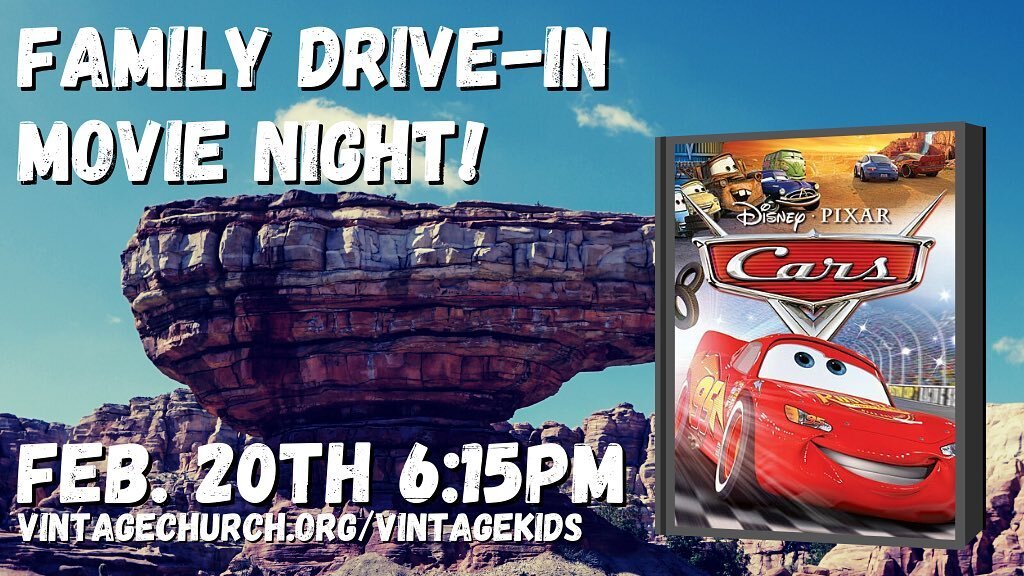 Cant wait to see you tonight at 6:15 for our drive-in Cars Movie Night!! See you there!